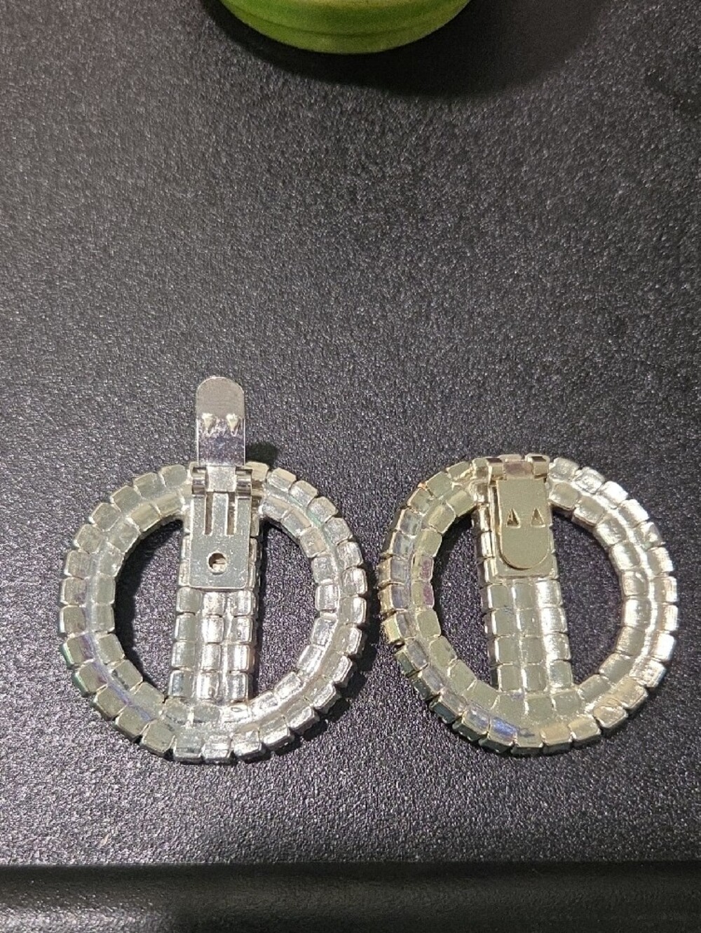 Crystal Circle Statement Shoe Clips - Silver Rhinestone - Picture 6 of 6